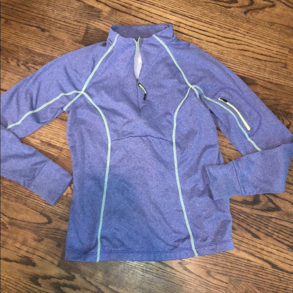 MPG pullover medium purple neon yellow